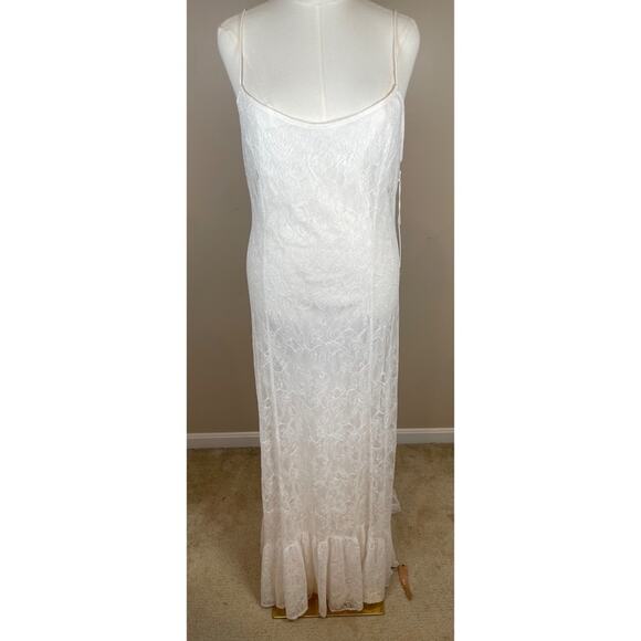 Reformation Shae Lace Bridal Wedding White Maxi Dress Size 12 - Picture 3 of 12